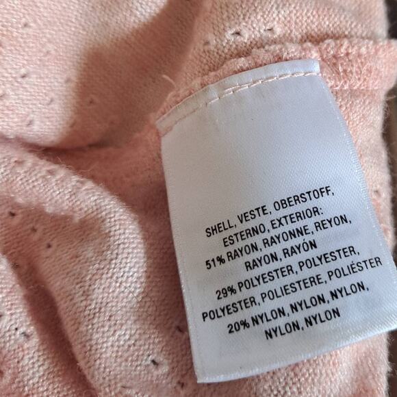 Akemi & Kim Peach Scoop Neck Long Convertible Sleeve Shirt Tail Tee-Shirt - M - Picture 12 of 12